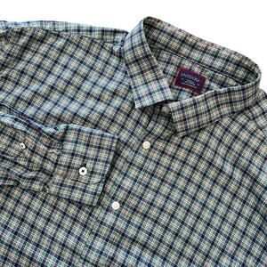 UNTUCKit Green Blue Red Plaid Long Sleeve Button Down Shirt Size 3XL